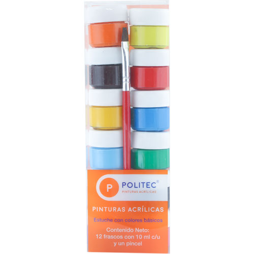 Pack Pintura Acrílica con 12 Piezas
