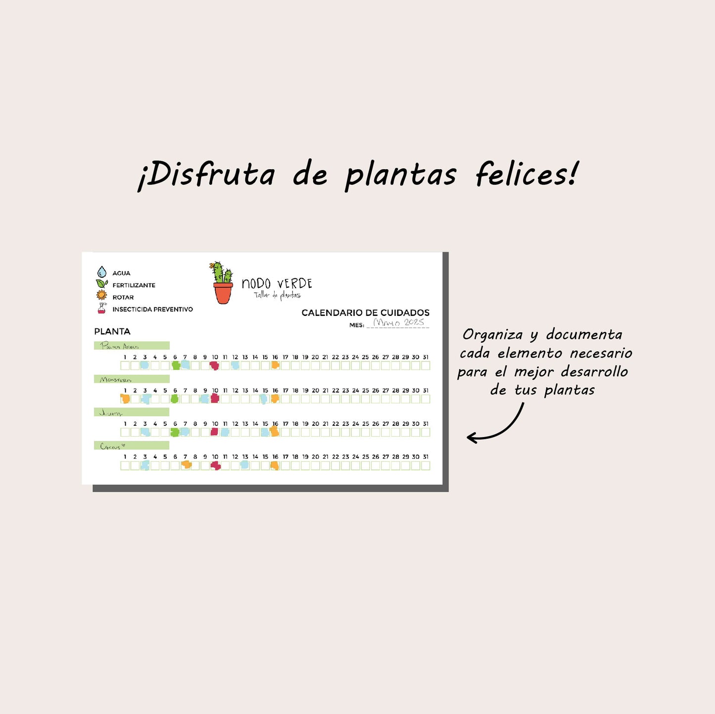 Calendario de Cuidados - NODO VERDE