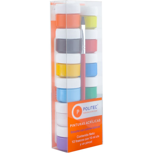 Pack Pintura Acrílica con 12 Piezas